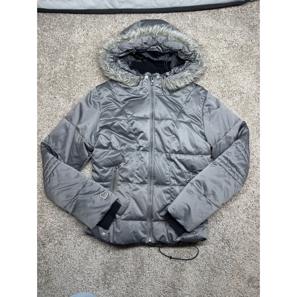Obermeyer Women's‎ Bombshell Ski Jacket Metallic Gray Parka Coat Size 8